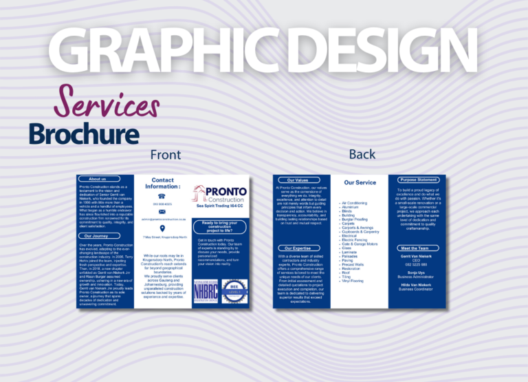 Pronto Construction — Services Brochure